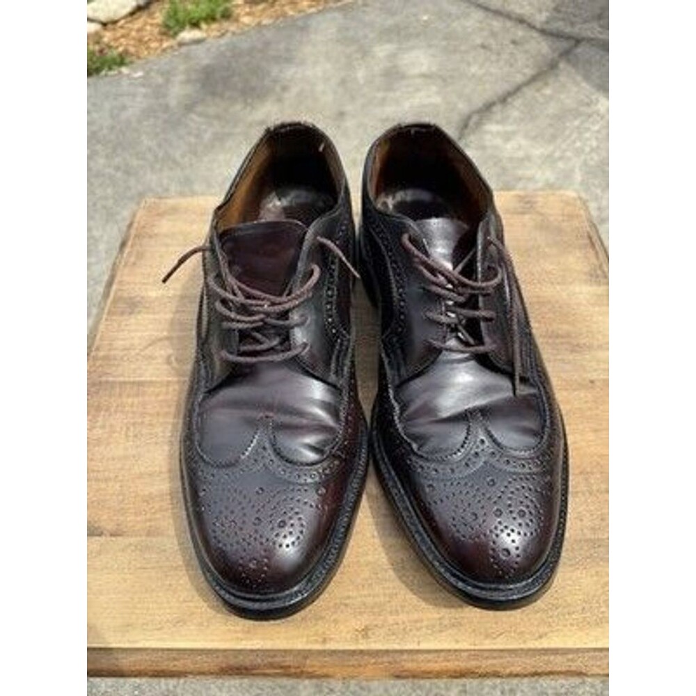 Dupont Corfam Men's Longwing v-Cleat Dress Shoes Size 10.5 Brown